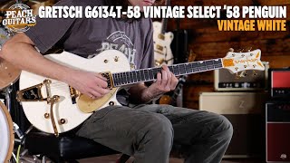 Video thumbnail for No Talking...Just Tones | Gretsch G6134T-58 Vintage Select '58 Penguin | Vintage White by Peach Guitars