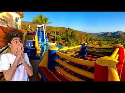 WORLD'S FIRST INFLATABLE BACKYARD AMUSEMENT PARK! (9,000,000 SPECIAL) Video