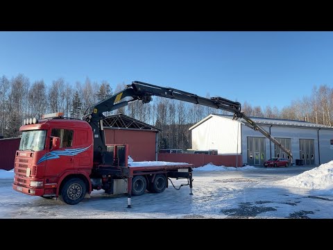 Köp Kranbil Scania R124 EFFER 430/6S  + Jibb på Klaravik