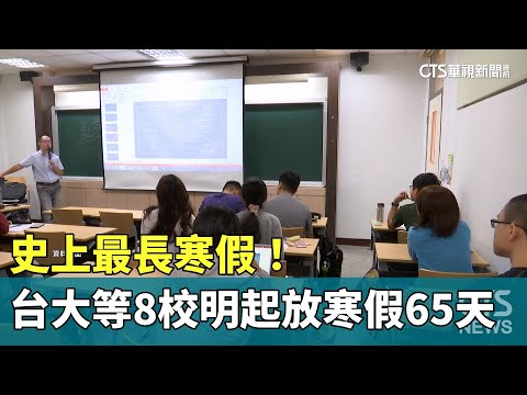 史上最長寒假！　台大等8校明起放寒假65天