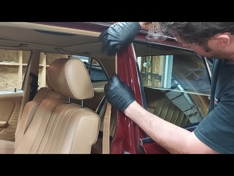 1984 300D Part 4 - Original Radio Install, Window Switches, Carpet Cleaning and B-Pillar Piping