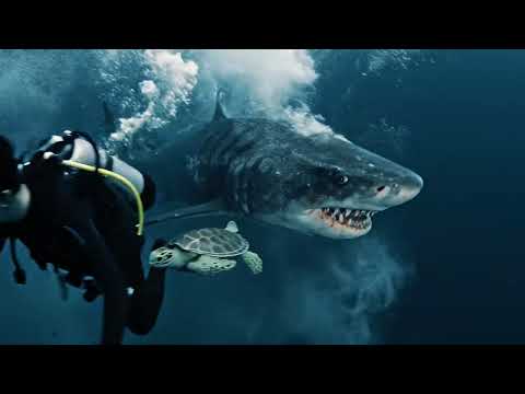 Brave Diver Saves Baby Sea Turtle from Tiger Shark #AnimalRescue #CGI #WildAid