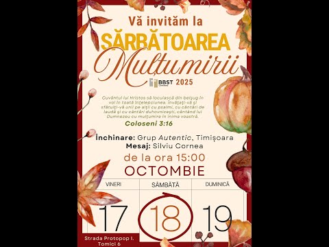 Întâlnire de Tineret „Mulțumesc 2025” - Biserica Creștină Baptistă „Sfânta Treime” Caransebeș