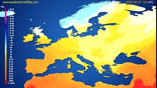 Temperature forecast Europe // modelrun: 00h UTC 2020-05-27