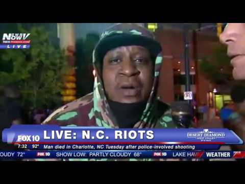 Man's opinion at protest/riot in Charlotte, North Carolina