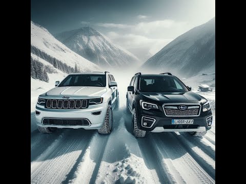 Jeep Grand Cherokee vs Subaru Forester 4 in the snowy mountains