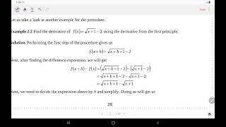 week 4 (intro to differentiation, first principle, techniques of differentiation)