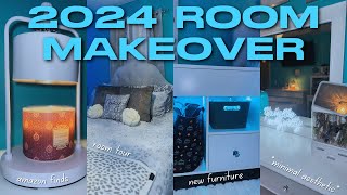 2024 ROOM MAKEOVER *minimal and aesthetic* amazon finds + new furniture + room tour | VLOGMAS DAY 10