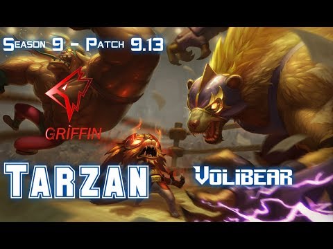 GRF Tarzan VOLIBEAR vs XIN ZHAO Jungle - Patch 9.13 KR Ranked