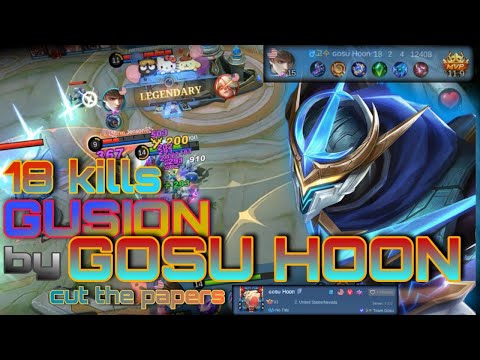 LEGENDARY GUSION BY GOSU HOON GAMEPLAY 18 KILLS FEELS LIKE PAPER | ZEUS MOBA