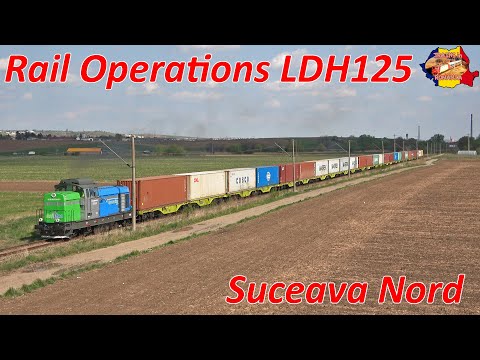 [4K] Rail Operations LDH125 cu 13 vagoane Sggrs pleaca din Suceava spre Dornesti [mai, 2022]