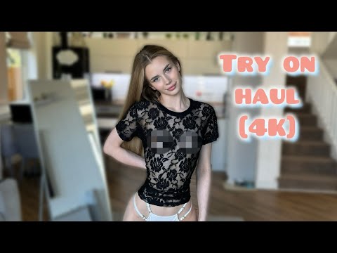 Transparent Clothes with White Baby | See-Through Try On Haul  [4K]
