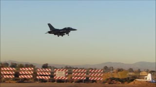 preview picture of video 'F-16 Sunset Landing at Luke AFB Glendale, Arizona 2015'