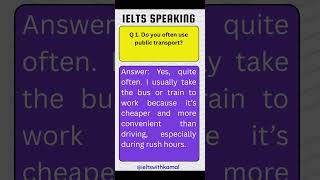 IELTS Speaking Part 1: Intro Questions about Public Transport with Answers | Part 1 #shorts