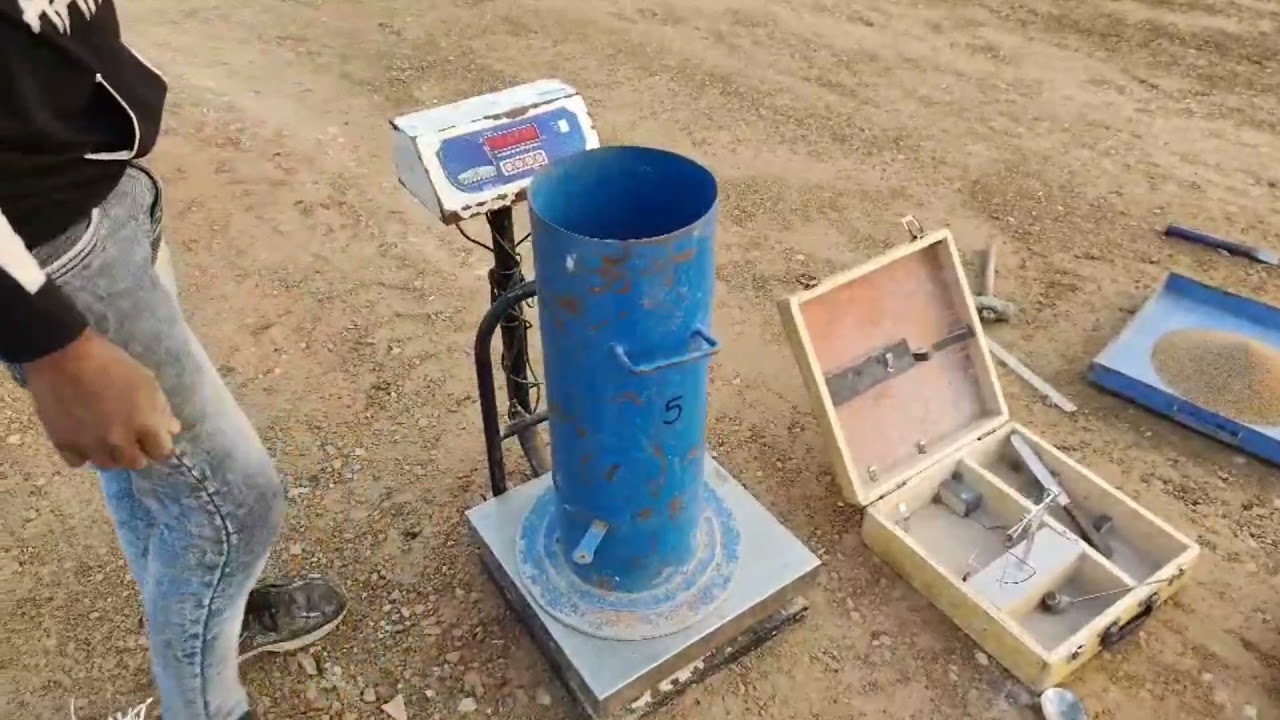 Determination of field density using the sand replacement method |CivilIsEasy in Hindi
