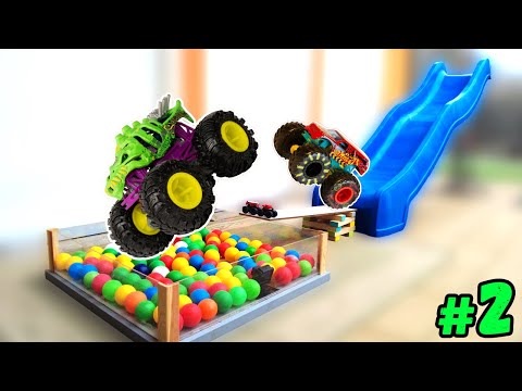 Competition #2: CHAMPIONSHIP '25 Hot Wheels MONSTER TRUCK Racing Battle Ball Pit Slide CRASH Pool