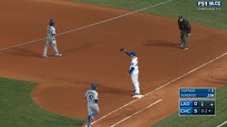 Chapman and Baez combine for double play