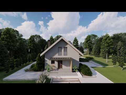 Z302 Компактный и функциональный дом с мансардой в традиционном стиле.