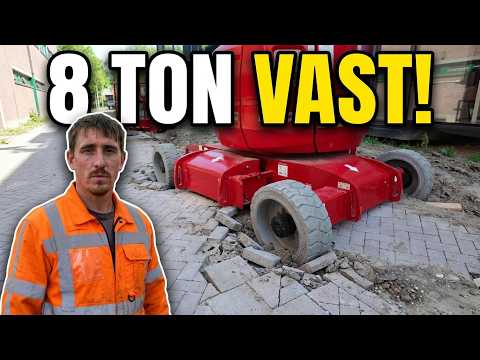 8 TON Hoogwerker Zakt Door Stoep! Lepelwagen Faalt, BRUTUS Moet Helpen!