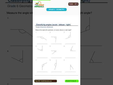 Grade 6 Geometry Classify Measure Angles C