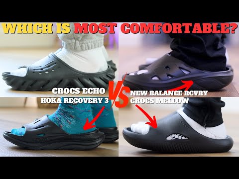 Which is More Comfortable? New Balance Fresh Foam RCVRY Slides vs Crocs Echo & Mellow Slides!