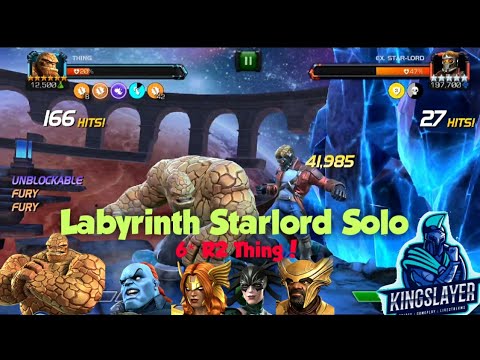 Labyrinth Starlord Solo Using Thing With Champion, Hela, Angela & Heimdall Synergy | 6* R2 Thing