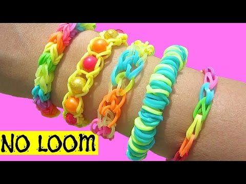 5 Easy Rainbow Loom Bracelet Designs without a Loom | DIY Rubber Band Bracelets