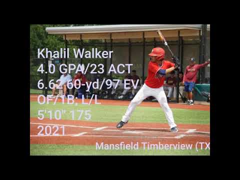 Khalil Walker 4.0 GPA/23 ACT 6.62-60YD/83 OF VELO; L/L OF; MANSFIELD TIMBERVIEW (TX)