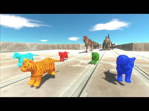 Race to eat Neon Baby Tigers - Animal Revolt Battle Simulator