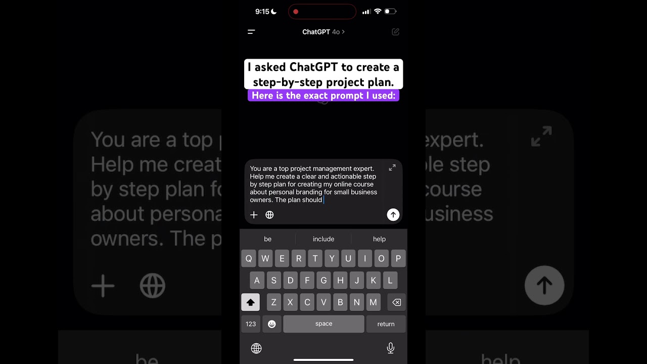 Create a step-by-step project plan with AI in 1 min with this #chatgptprompt 🤖 #chatgptprompts
