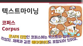 데이터애널리틱스 - 텍스트마이닝1 - 코퍼스 🔑 corpus | 텍스트 데이터 표현 형식 | 문서의 집합 | 메타데이터(metadata) | 데이터전처리 | 데이터정제
