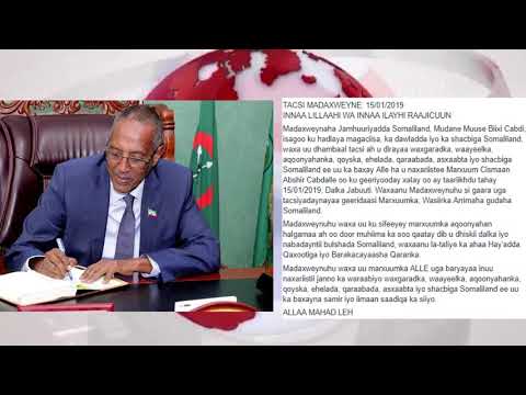 M/JSL Waxa Uu Tacsi U'Diryaa Qoyskii Iyo Eheladii Uu Ka Baxay Cismaan Abshir Cabdale