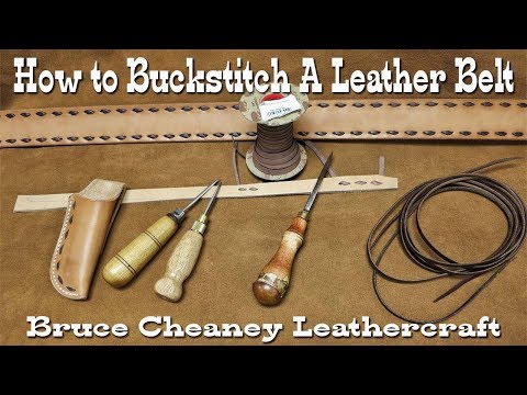 Leather Craft - How to Buckstitch A Leather Belt - Leathercraft Secrets