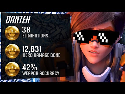 Danteh Showing his Tracer skill! 38 elims! [ Overwatch Season 28 Top 500 ]