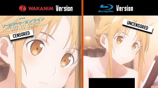 SAO-Ordinal Scale - Asuna Bathroom Scene - Wakanim vs Blu-Ray disc