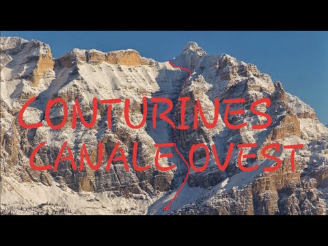 CONTURINES CANALE OVEST DOLOMITES SKI SPLITBOARD STEEP COULOIR ALTA BADIA 60M RAPPEL