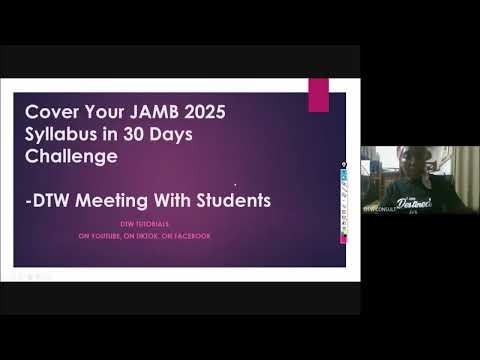 DTW Students Webinar - Cover Your JAMB 2025 SYLLABUS IN 30 DAYS CHALLENGE