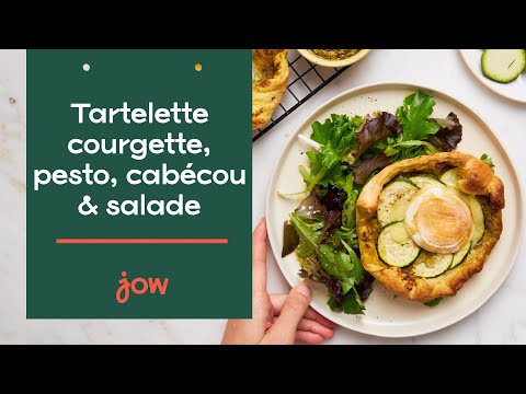 Recette de la Tartelette courgette, pesto, cabécou & salade