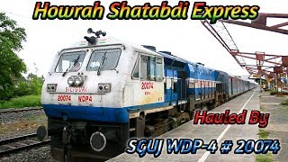 preview picture of video 'Flat 130 km/hr || 12042 DN Howrah Shatabdi Express Through Blast with SGUJ WDP-4 # 20074'