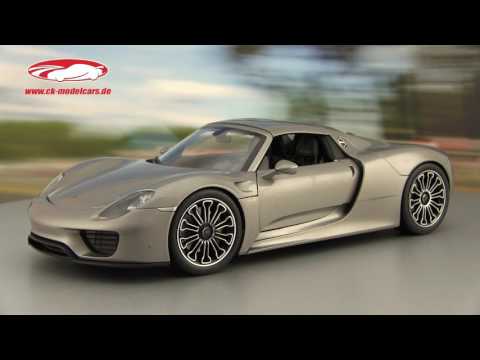 Welly 1:18 Porsche 918 Spyder Hard-Top grau metallic 18051HGR