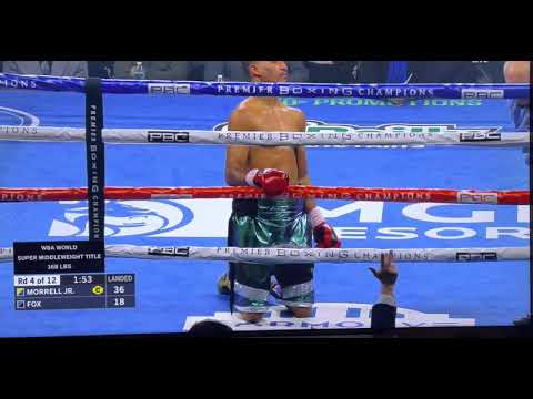 Morrell knocks down Fox and the towel was thrown in 🥊🥊 #knockdown #boxing