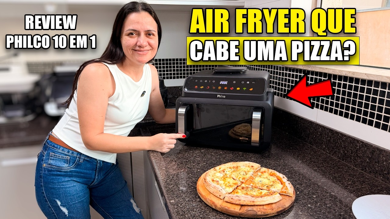 Miniatura da avaliação em vídeo de Fritadeira Air Fryer Philco 11L PAF11C Preto com Acabamento em Inox 220V