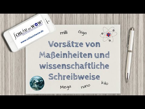 Vorsätze für Maßeinheiten und wissenschaftliche Schreibweise mit Zehnerpotenzen ineinander umrechnen