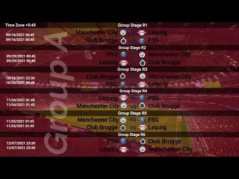 UCL - Champions League 2021/2002 Group Stage Fixtures