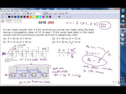 GATE 2003 ECE Propagation delay of 4 bit ripple counter and 4 bit synchronous counter