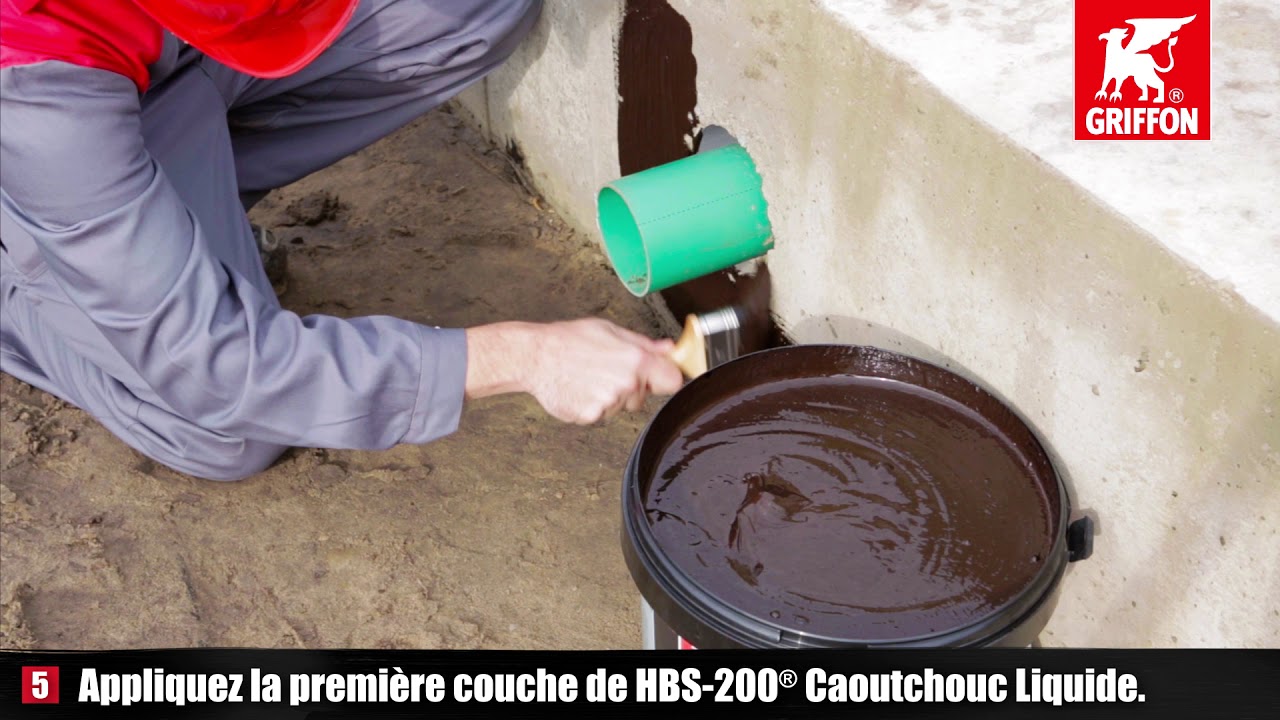 Enduit D'étanchéité Caoutchouteux HBS-200 TIX 1 Litre - Marque Griffon, Pour étanchéité Toiture Et Mur