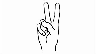 How to Draw a Peace Sign or v for victory sign for Kids EASY