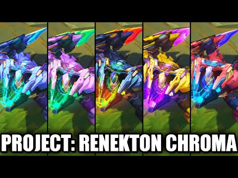 All Legendary PROJECT Renekton Chroma Skins Spotlight (League of Legends)