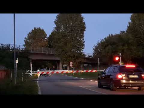 Level crossing #27 - Piove di Sacco - Via Provinciale (con treno fantasma) #railroadcrossing