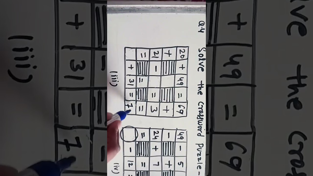 solve crossword puzzles class 5th maths